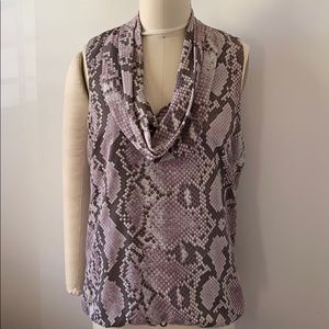 Michael Kors Lilac snake print cowl neck blouse